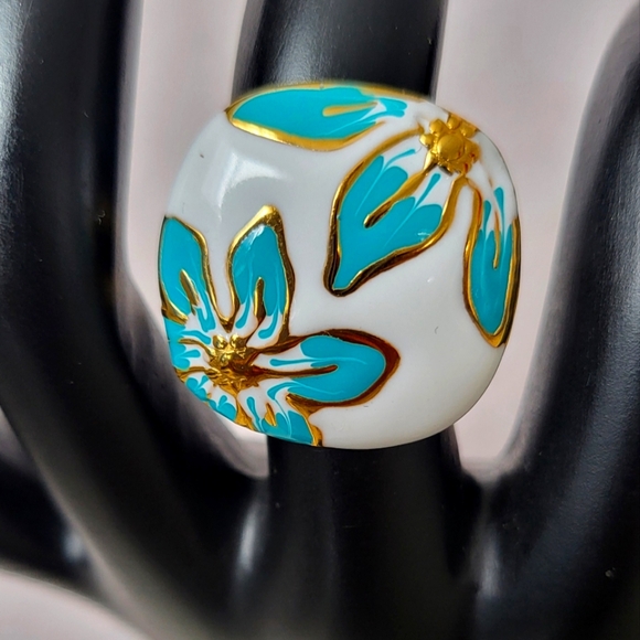Rings Jewelry - Beautiful Floral Adjustable Enamel Ring